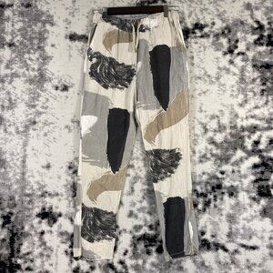 Venti6‎ Pants Womens Size Small Woven Drawstring Hippie Abstract Paint
